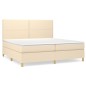 Boxspringbett mit Matratze Creme 200x200 cm Stoff