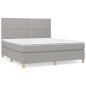 Boxspringbett mit Matratze Hellgrau 160x200 cm Stoff