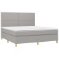 Boxspringbett mit Matratze Hellgrau 160x200 cm Stoff