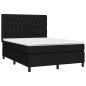 Boxspringbett mit Matratze Schwarz 140x190 cm Stoff