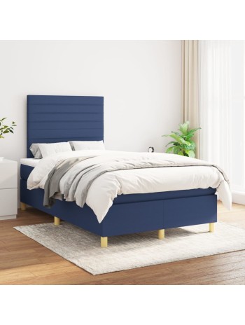 Boxspringbett mit Matratze Blau 120x200 cm Stoff