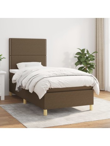 Boxspringbett mit Matratze Dunkelbraun 80x200 cm Stoff