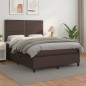 Boxspringbett mit Matratze Braun 140x200 cm Kunstleder