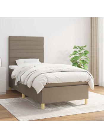 Boxspringbett mit Matratze Taupe 100x200 cm Stoff