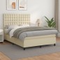 Boxspringbett mit Matratze Creme 140x200 cm Kunstleder