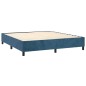 Boxspringbett mit Matratze Dunkelblau 160x200 cm Samt