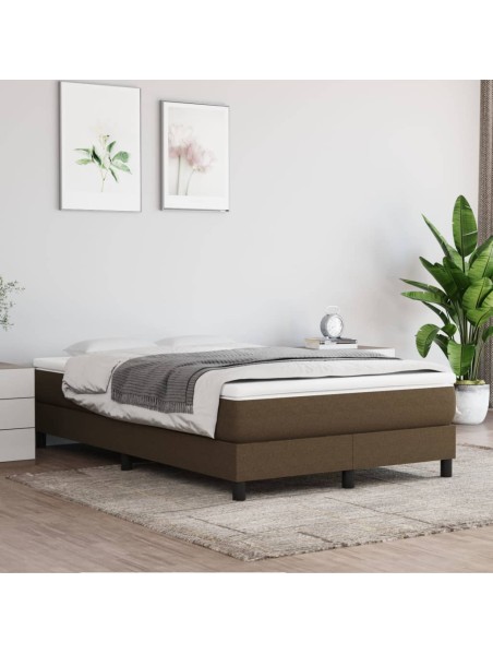 Boxspringbett mit Matratze Dunkelbraun 120x200 cm Stoff