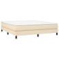 Boxspringbett mit Matratze Creme 180x200 cm Stoff