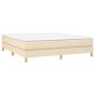 Boxspringbett mit Matratze Creme 180x200 cm Stoff