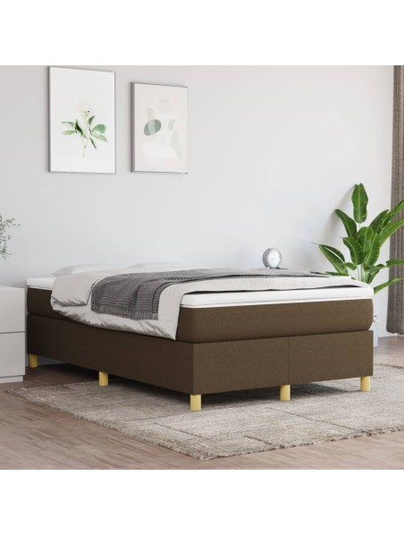 Boxspringbett mit Matratze Dunkelbraun 120x200 cm Stoff