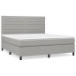 Boxspringbett mit Matratze Hellgrau 180x200 cm Stoff