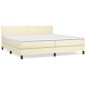 Boxspringbett mit Matratze Creme 200x200 cm Kunstleder