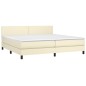 Boxspringbett mit Matratze Creme 200x200 cm Kunstleder