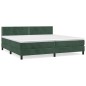 Boxspringbett mit Matratze Dunkelgrün 200x200 cm Samt