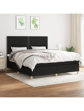 Boxspringbett mit Matratze Schwarz 160x200 cm Stoff