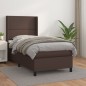 Boxspringbett mit Matratze Braun 100x200 cm Kunstleder