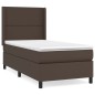 Boxspringbett mit Matratze Braun 100x200 cm Kunstleder