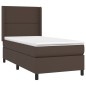 Boxspringbett mit Matratze Braun 100x200 cm Kunstleder