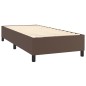 Boxspringbett mit Matratze Braun 100x200 cm Kunstleder