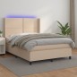 Boxspringbett mit Matratze & LED Cappuccino-Braun 140x190cm