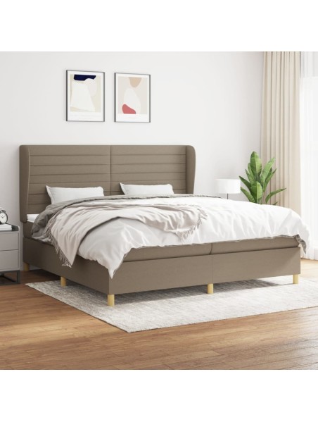 Boxspringbett mit Matratze Taupe 200x200 cm Stoff