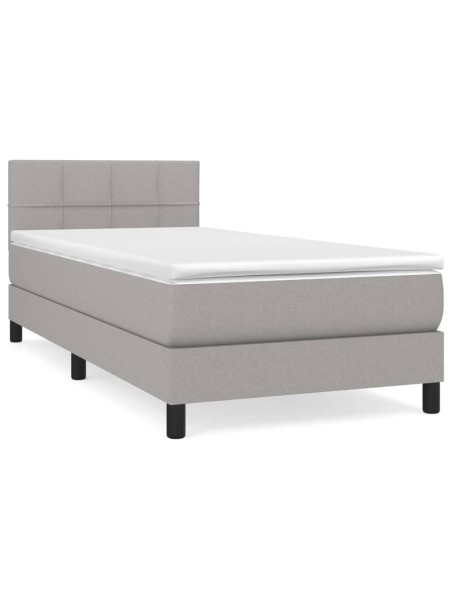 Boxspringbett mit Matratze Hellgrau 80x200 cm Stoff