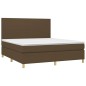 Boxspringbett mit Matratze Dunkelbraun 180x200 cm Stoff