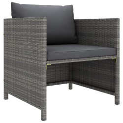 Gartensofa mit Kissen Grau Poly RattanHome-Essentials