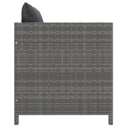 Gartensofa mit Kissen Grau Poly RattanHome-Essentials