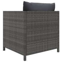 Gartensofa mit Kissen Grau Poly RattanHome-Essentials