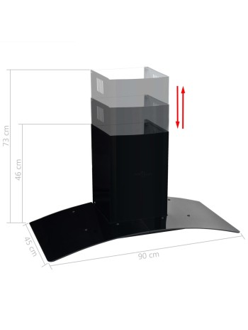 Dunstabzugshaube Wandmontage Edelstahl 756 m³/h 90 cm SchwarzHome-Essentials