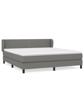 Boxspringbett mit Matratze Dunkelgrau 180x200 cm Stoff