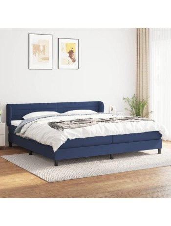 Boxspringbett mit Matratze Blau 200x200 cm Stoff