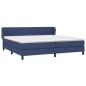 Boxspringbett mit Matratze Blau 200x200 cm Stoff