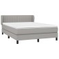 Boxspringbett mit Matratze Hellgrau 140x190 cm Stoff