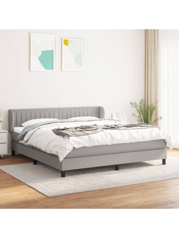 Boxspringbett mit Matratze Hellgrau 160x200 cm Stoff