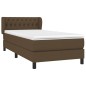 Boxspringbett mit Matratze Dunkelbraun 100x200 cm Stoff