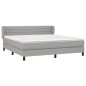 Boxspringbett mit Matratze Hellgrau 180x200 cm Stoff