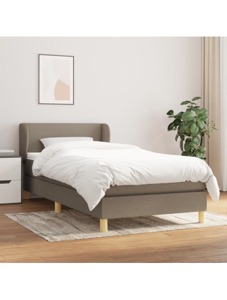 Boxspringbett mit Matratze Taupe 100x200 cm Stoff