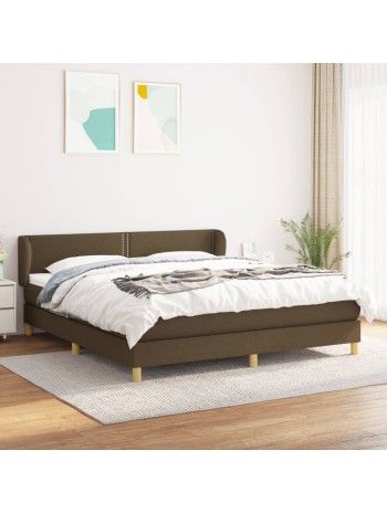 Boxspringbett mit Matratze Dunkelbraun 160x200 cm Stoff