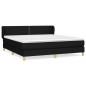 Boxspringbett mit Matratze Schwarz 180x200 cm Stoff