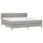 Boxspringbett mit Matratze Hellgrau 160x200 cm Stoff