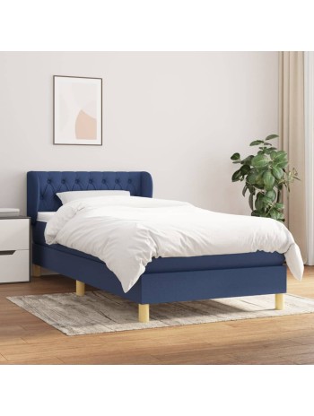 Boxspringbett mit Matratze Blau 80x200 cm Stoff