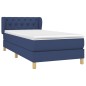 Boxspringbett mit Matratze Blau 80x200 cm Stoff