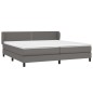 Boxspringbett mit Matratze Grau 200x200 cm Kunstleder