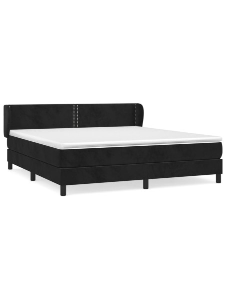 Boxspringbett mit Matratze Schwarz 160x200 cm Samt