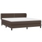 Boxspringbett mit Matratze Braun 180x200 cm Kunstleder