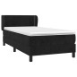 Boxspringbett mit Matratze Schwarz 100x200 cm Samt