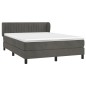 Boxspringbett mit Matratze Dunkelgrau 140x200 cm Samt