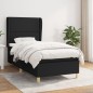 Boxspringbett mit Matratze Schwarz 80x200 cm Stoff